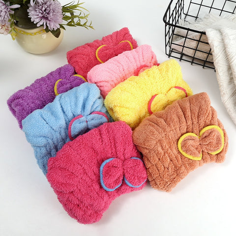 Soft Microfiber Flower Cap Towel for Women