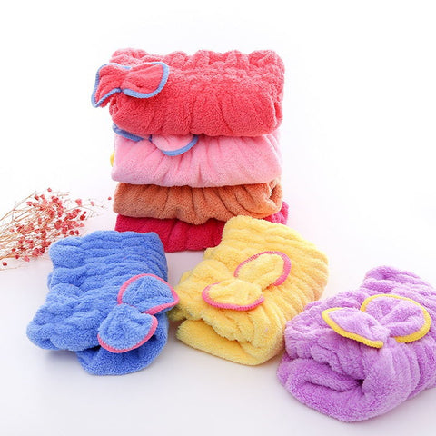 Soft Microfiber Flower Cap Towel for Women