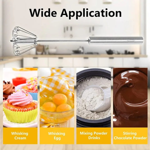 Hand Pressure Semi-Automatic Egg Beater Kitchen Accessories Tools Self Turning Cream Utensils Whisk Manual Mixer