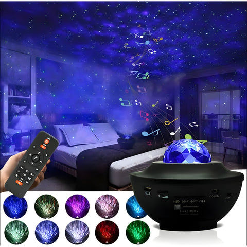 LED Galaxy Projector Light With Bluetooth Speaker