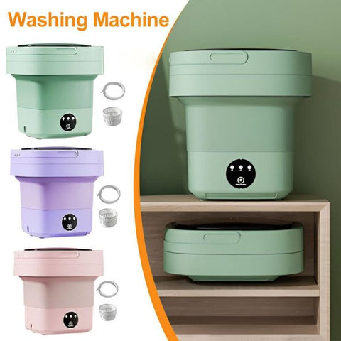 6.5L Portable Foldable Washing Machine With Detachable Drain Basket (Random Color)