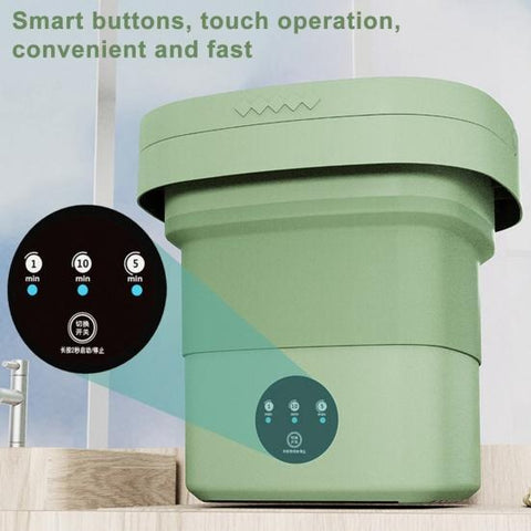 6.5L Portable Foldable Washing Machine With Detachable Drain Basket (Random Color)