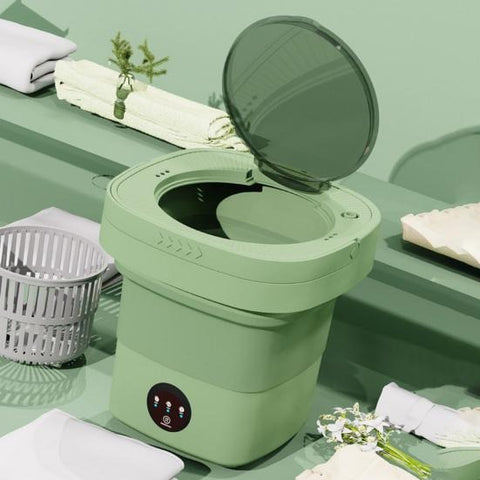 6.5L Portable Foldable Washing Machine With Detachable Drain Basket (Random Color)
