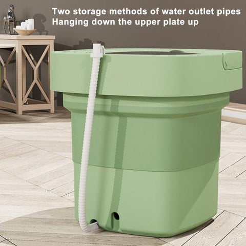 6.5L Portable Foldable Washing Machine With Detachable Drain Basket (Random Color)