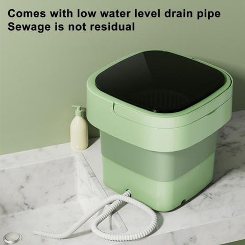6.5L Portable Foldable Washing Machine With Detachable Drain Basket (Random Color)