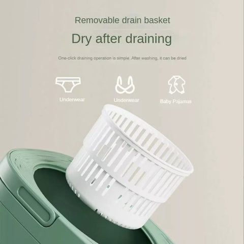 6.5L Portable Foldable Washing Machine With Detachable Drain Basket (Random Color)