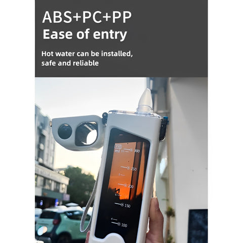 Square Double-Layer Classic Straw Water Bottle 350ML