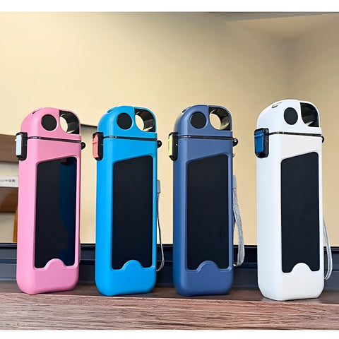 Square Double-Layer Classic Straw Water Bottle 350ML