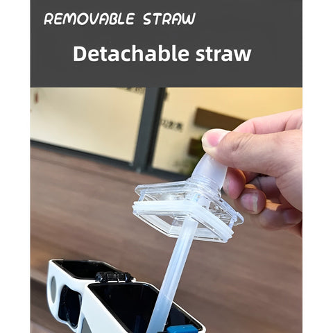 Square Double-Layer Classic Straw Water Bottle 350ML