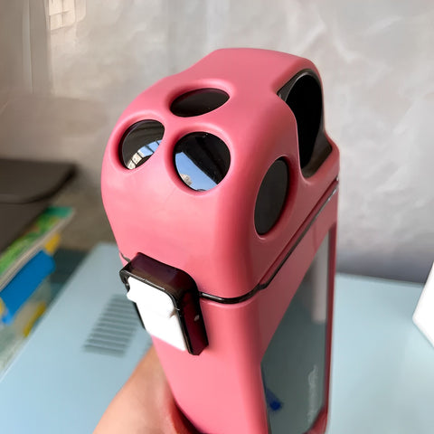 Square Double-Layer Classic Straw Water Bottle 350ML