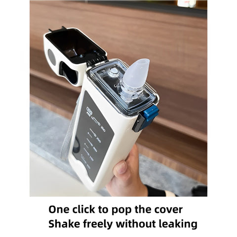 Square Double-Layer Classic Straw Water Bottle 350ML