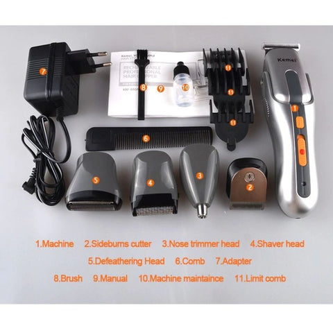 Kemei 680A Multifunction New Cutter Electric Rechargeable Hair Trimmer Shaver Cordless Adjustable Clipper
