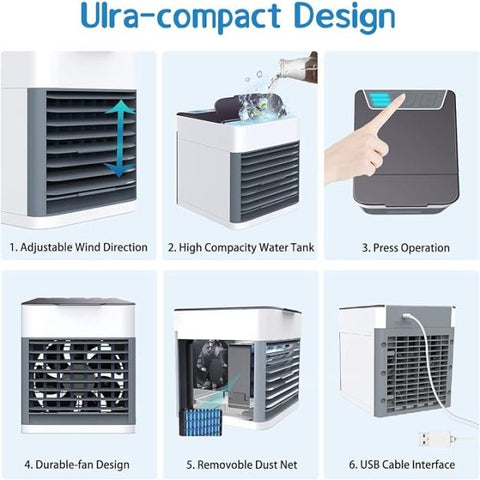 Arctic Air Ultra Portable Home Air Cooler | Portable Personal Air Conditioner, Mini Usb 3 In 1 Air Cooler (USB Operated)