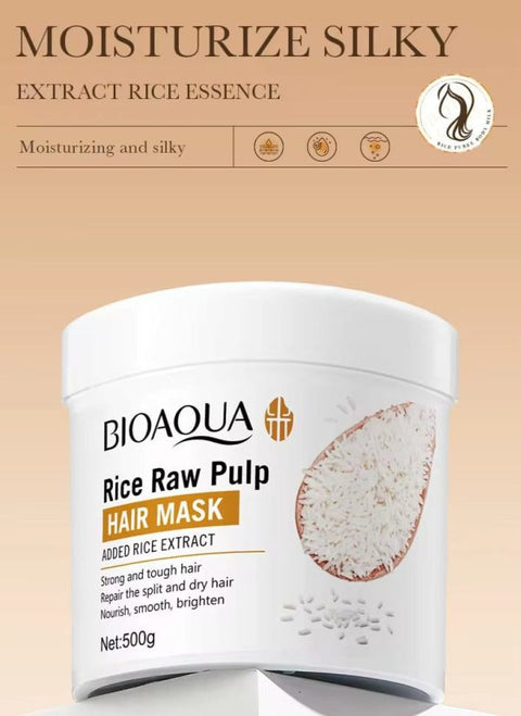 Bioaqua Rice Raw Pulp Hair Mask – 500g