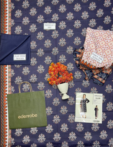Edenrobe Lawn Lawn | Unstitched Collection 3 Pieces Casual Wear|