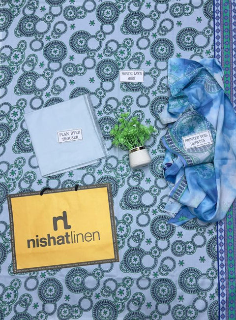 Nisha By Nishaat Lawn | Unstitched Collection 3 Pieces Casual Wear