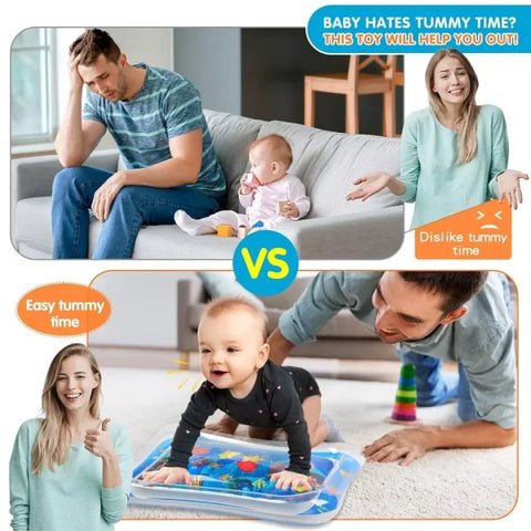 Water Play Mat For Infants, Toddlers | Inflatable Tummy Time Mat – 60x50x8 Cm