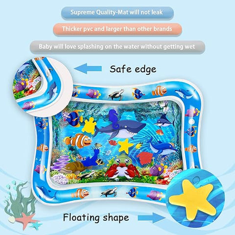 Water Play Mat For Infants, Toddlers | Inflatable Tummy Time Mat – 60x50x8 Cm