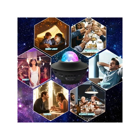 LED Galaxy Projector Light With Bluetooth Speaker