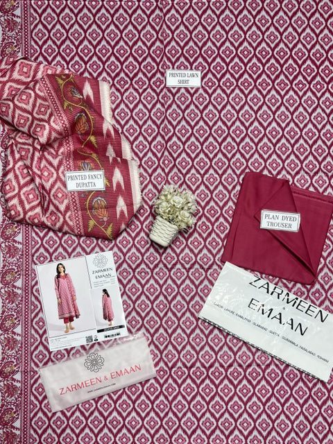Zarmeen & Emaan Lawn | Unstitched Collection 3 Pieces Casual Wear